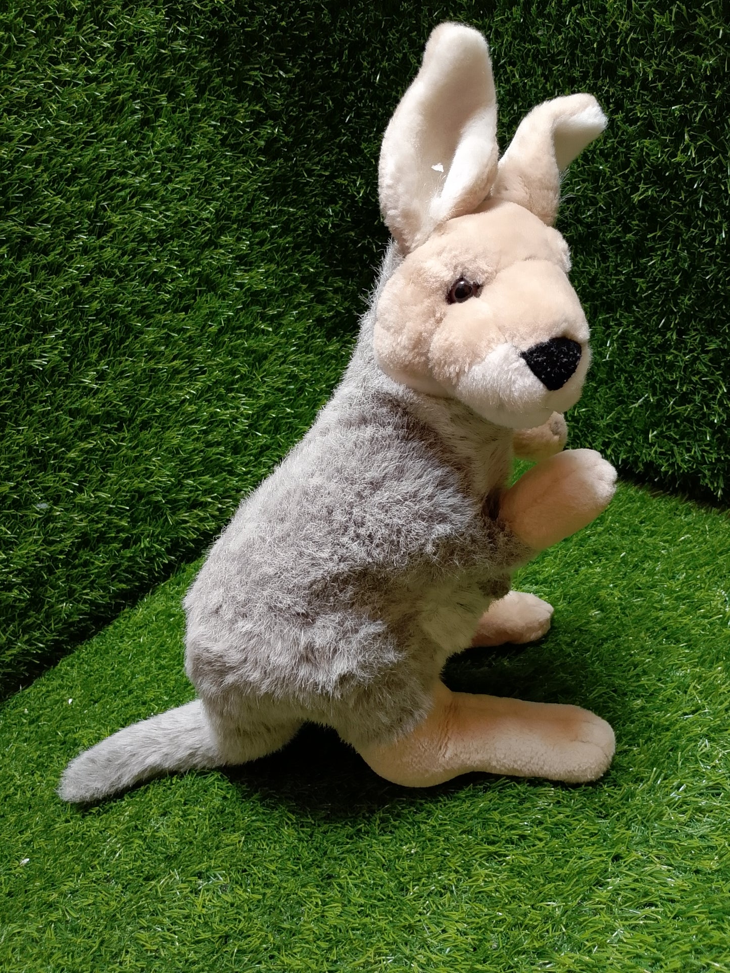 Stuffed kangaroo with baby soft plush toy, Preloved