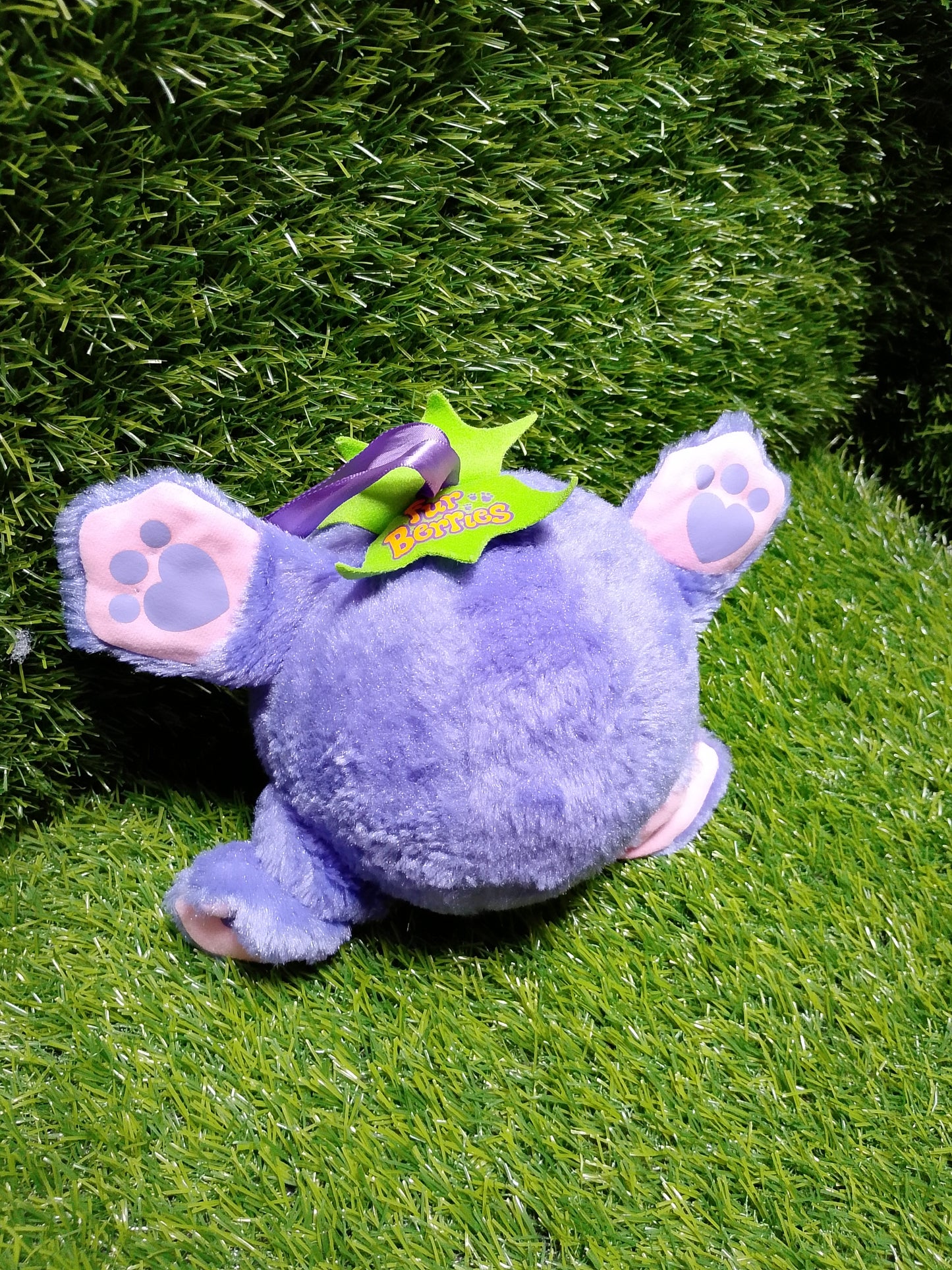 Spin Master Fur Berries BLUEBERRY Bear Purple Blue Folding Plush Stuffed