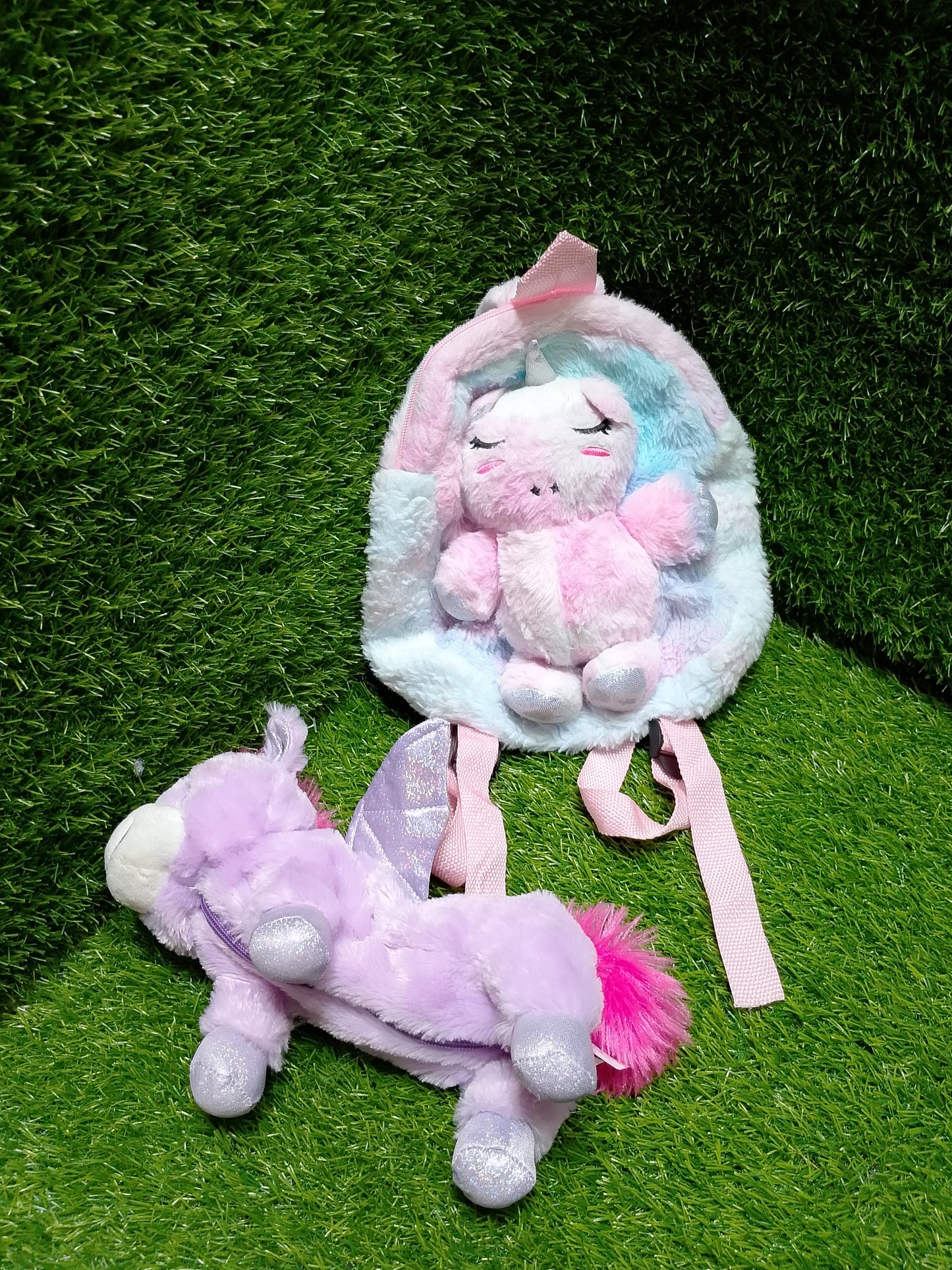 super cute and soft unicorn backpack, set of 2, American used bags