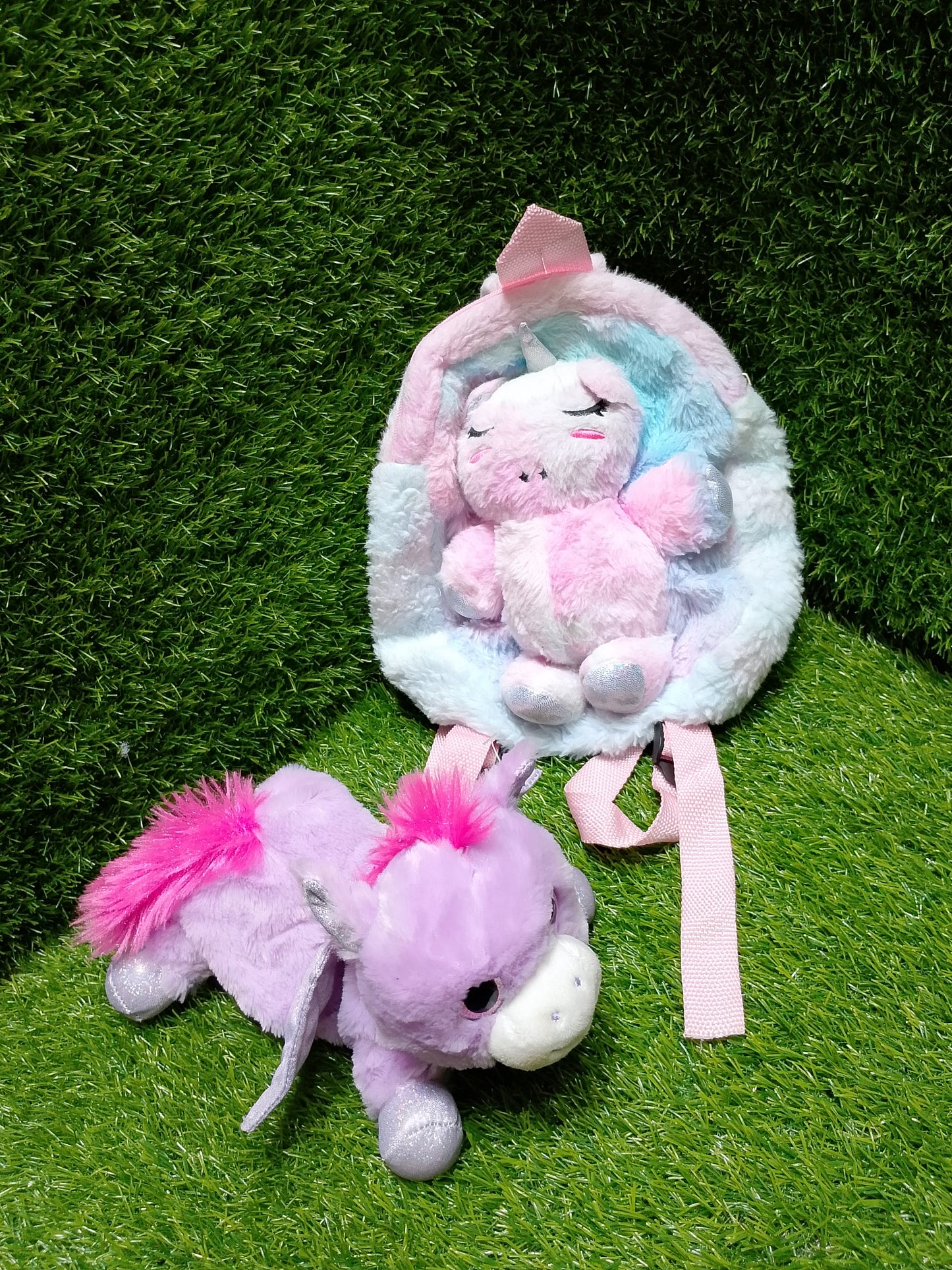 super cute and soft unicorn backpack, set of 2, American used bags