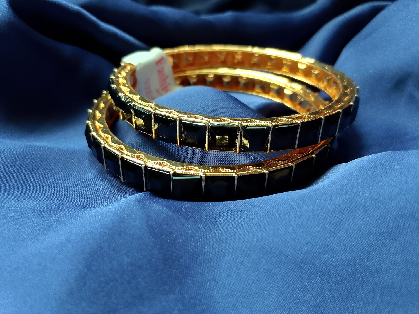 The Bold Square Stone Statement Bangle Duo