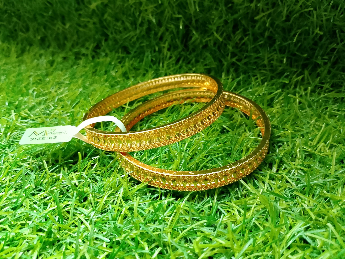 High-Shine Textured Gold Stacking Bangles