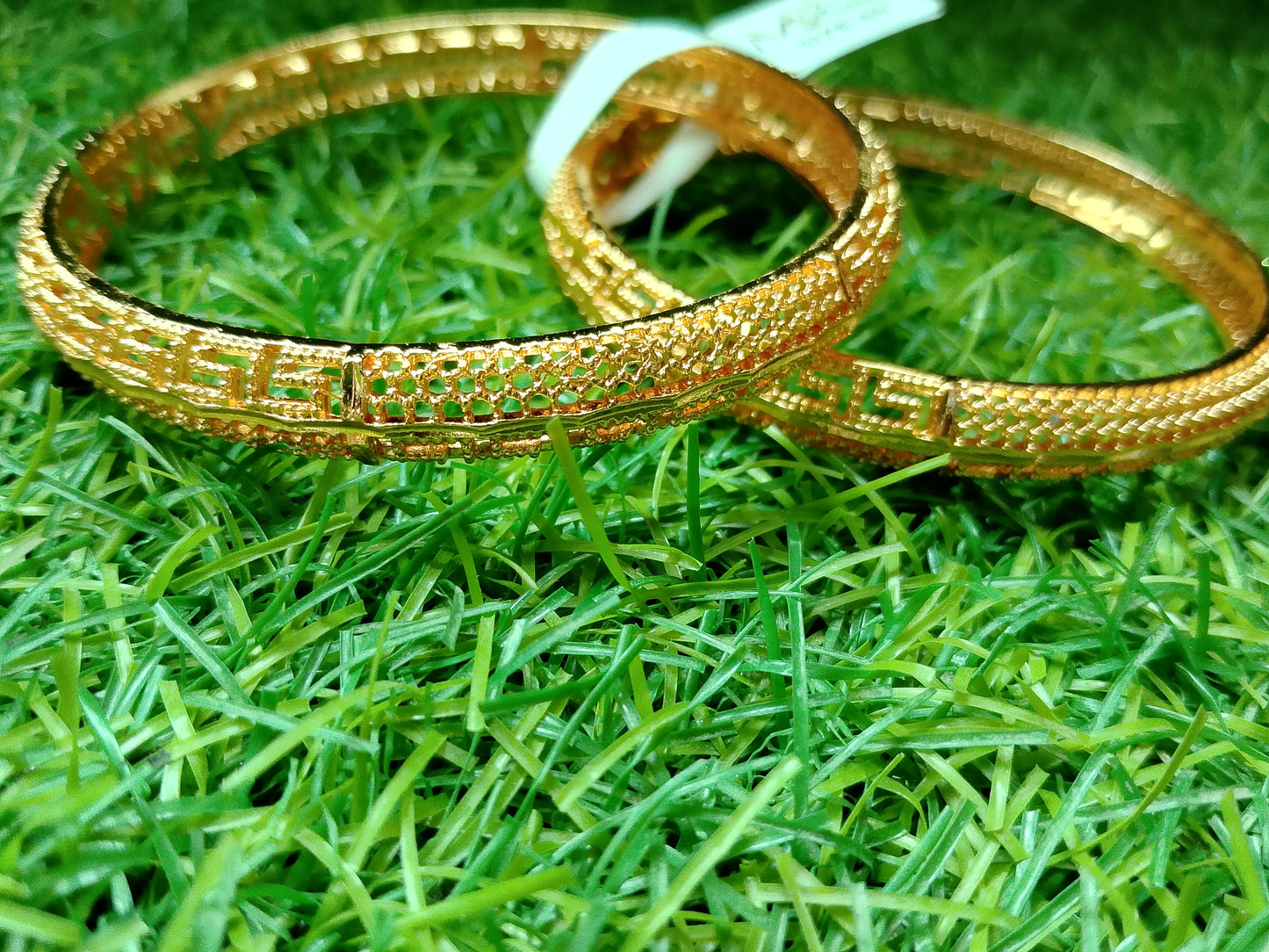 The Gold-Tone Geometric Statement Bangle Set