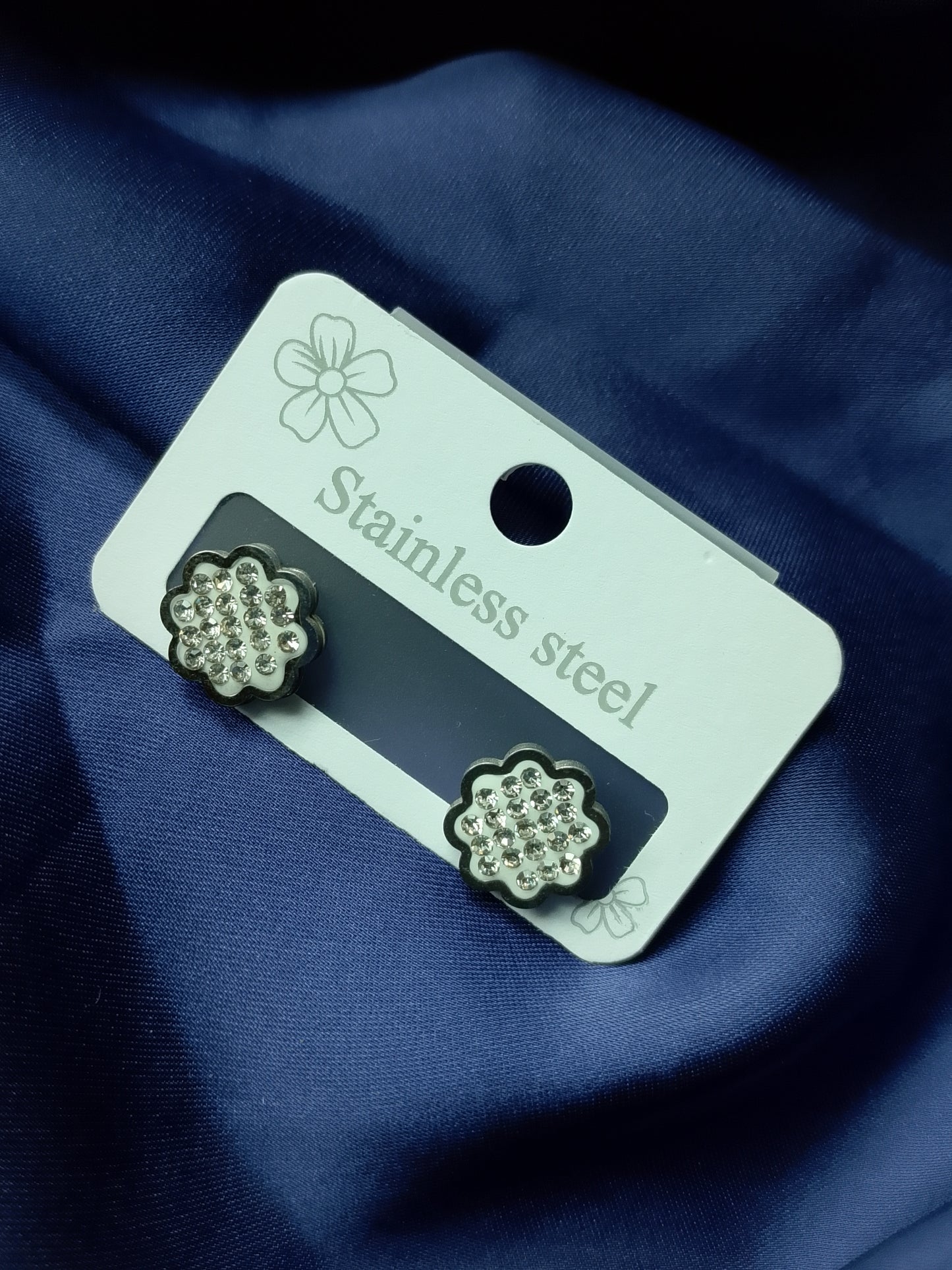 Dazzling Crystal Pavé Stainless Steel Stud Earrings