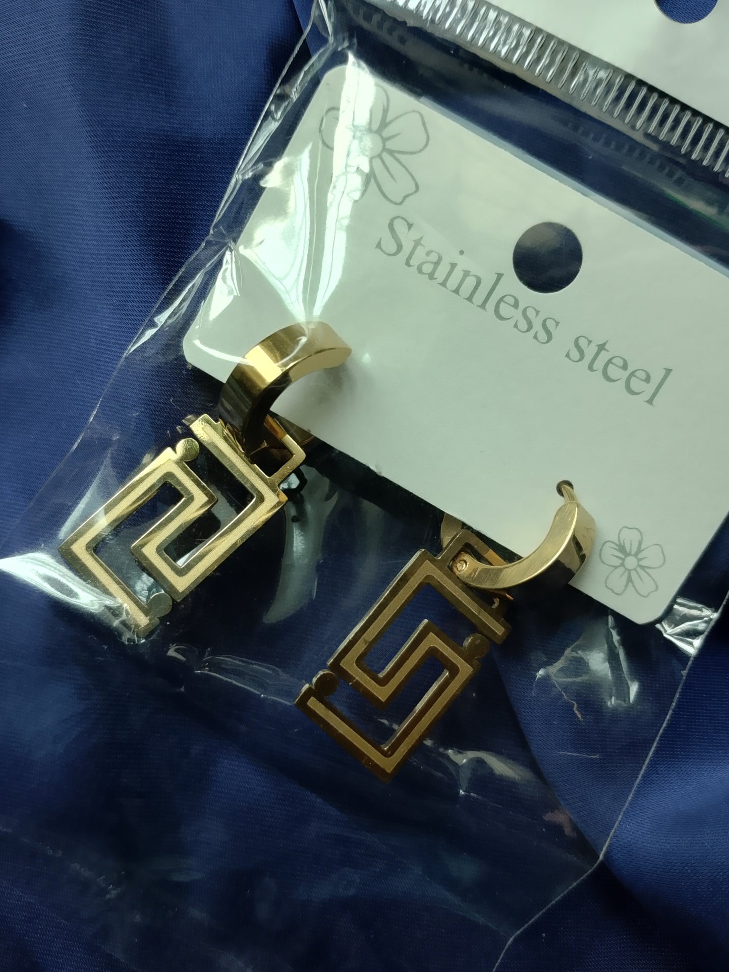 Modern Geometric Maze Stainless Steel Drop Earrings