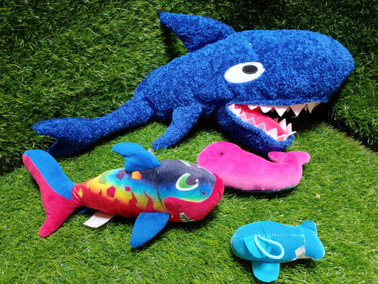 Ikea Shark Blue, set of 4, Preloved stuffed toys