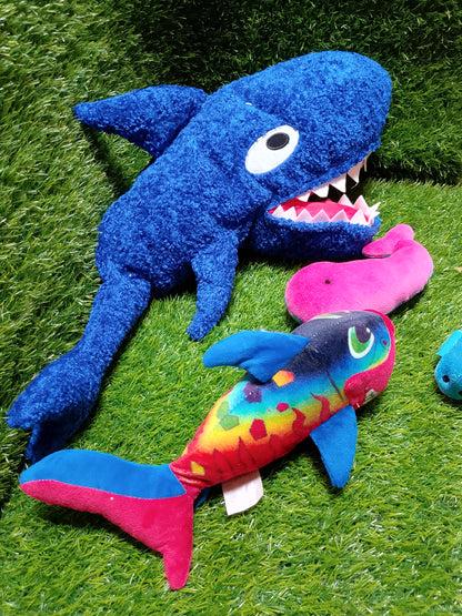Ikea Shark Blue, set of 4, Preloved stuffed toys