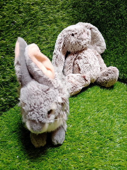 cute Grey Rabbits, set of 2, Preloved Stuffed Toys