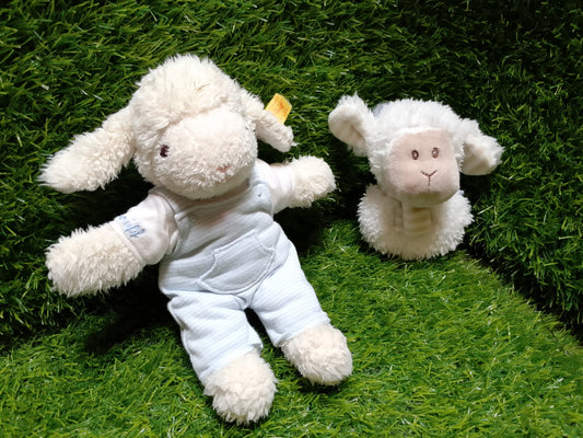 Steiff Sweet Dreams Lamb, set of 2, Preloved Stuffed Toys