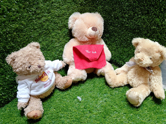 Teddy Bears, Set of 3, Preloved Stuffed Toys