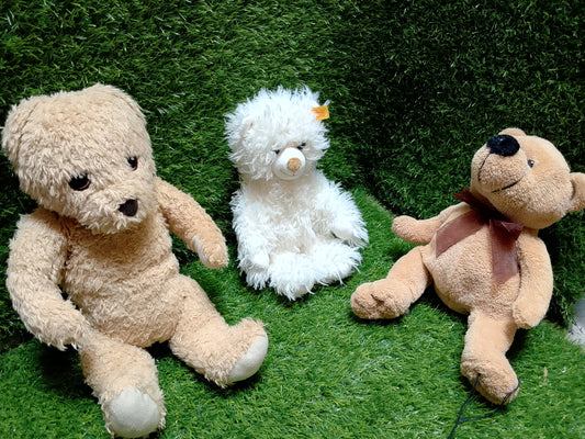 Cute Teddies, Set of 3, Preloved Stuffed Toys