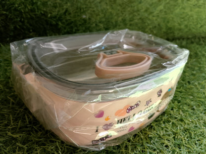 Cute Hello Girl Lunch Box with Spoon
