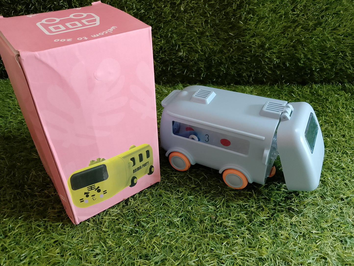 Kids Blue Bus-Shaped Water Bottle