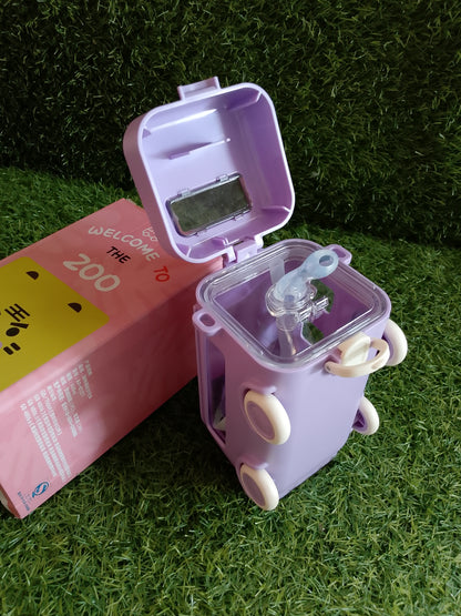 Kids Purple Bus-Shaped Water Bottle