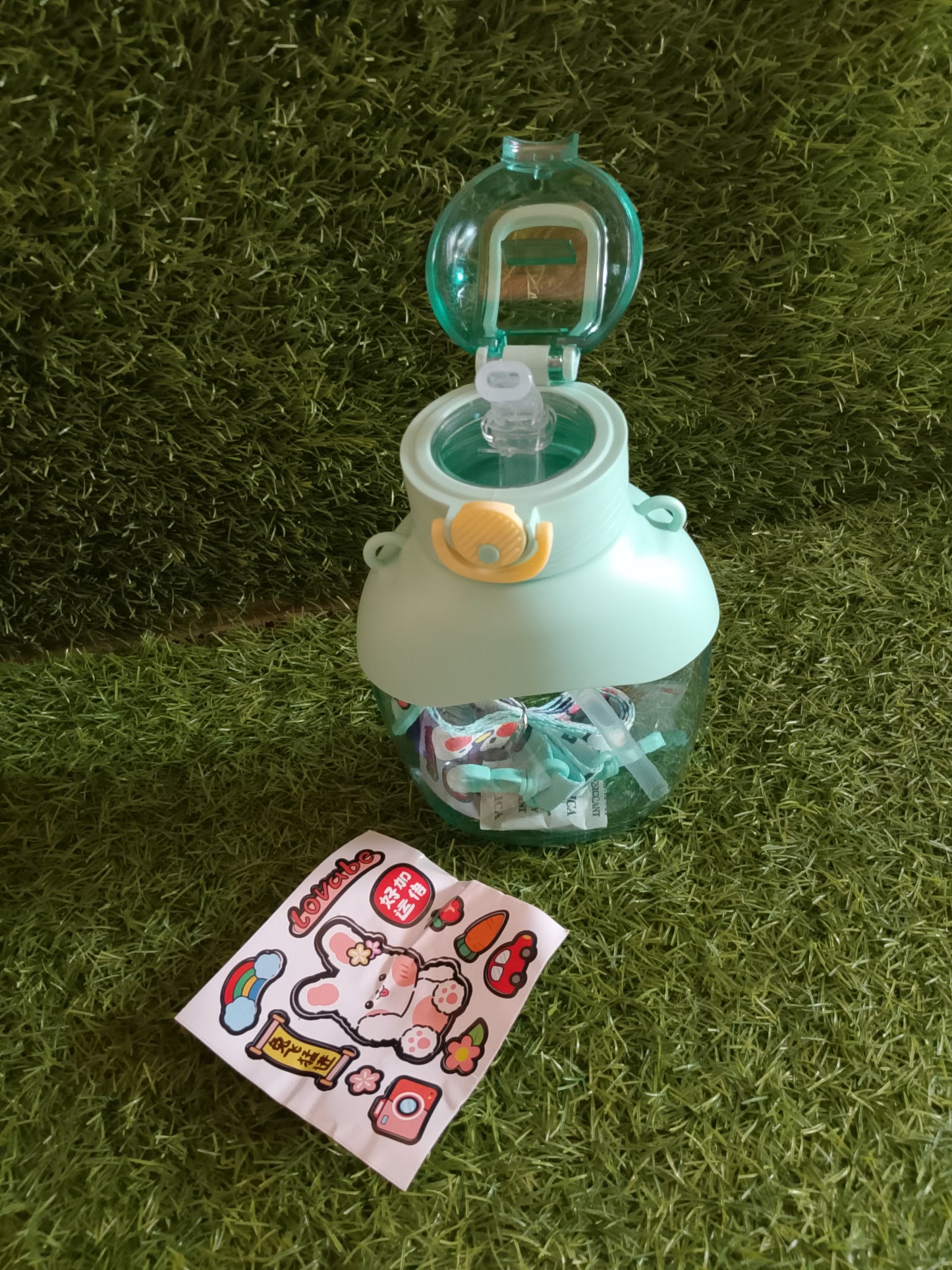 Cute 850ml Insulated Water Bottle with Stickers