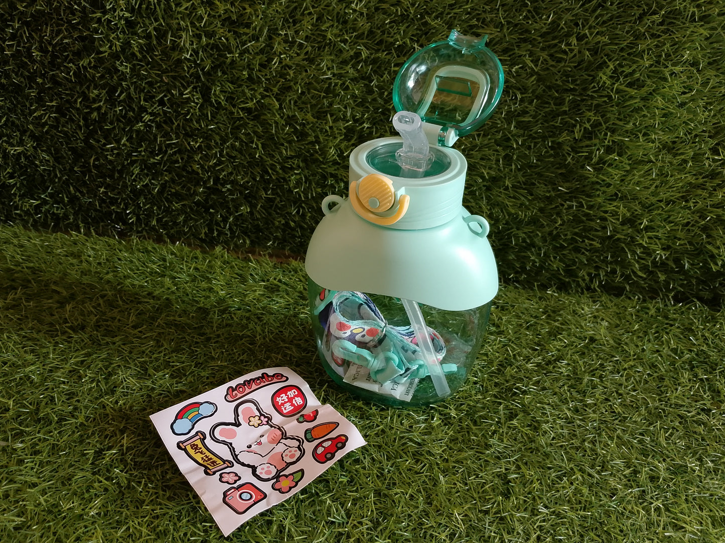 Cute 850ml Insulated Water Bottle with Stickers