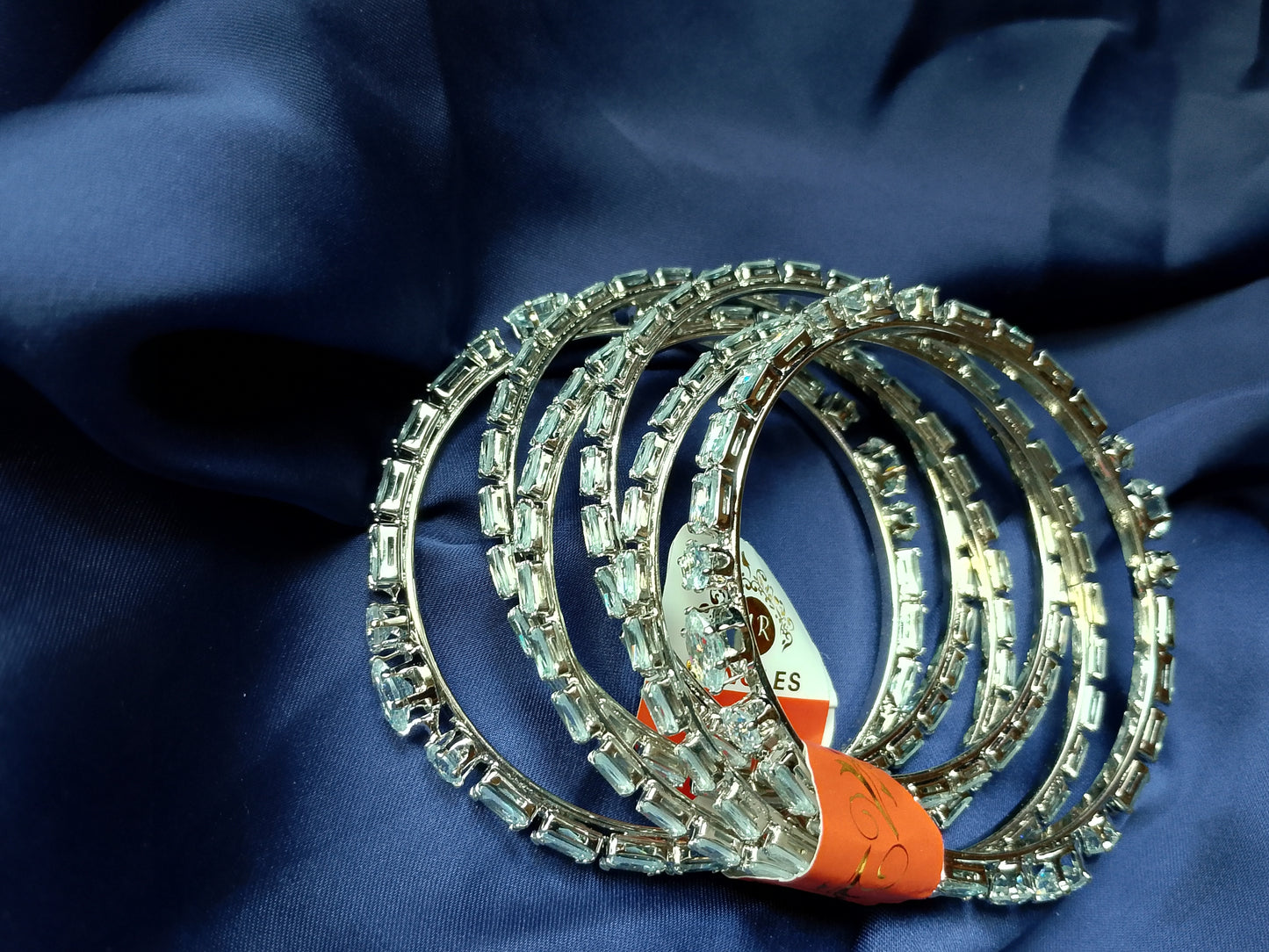 Turquoise and Crystal Bangle Stack