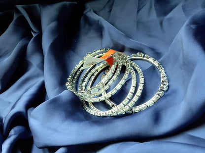 Turquoise and Crystal Bangle Stack