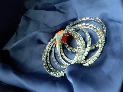 Turquoise and Crystal Bangle Stack