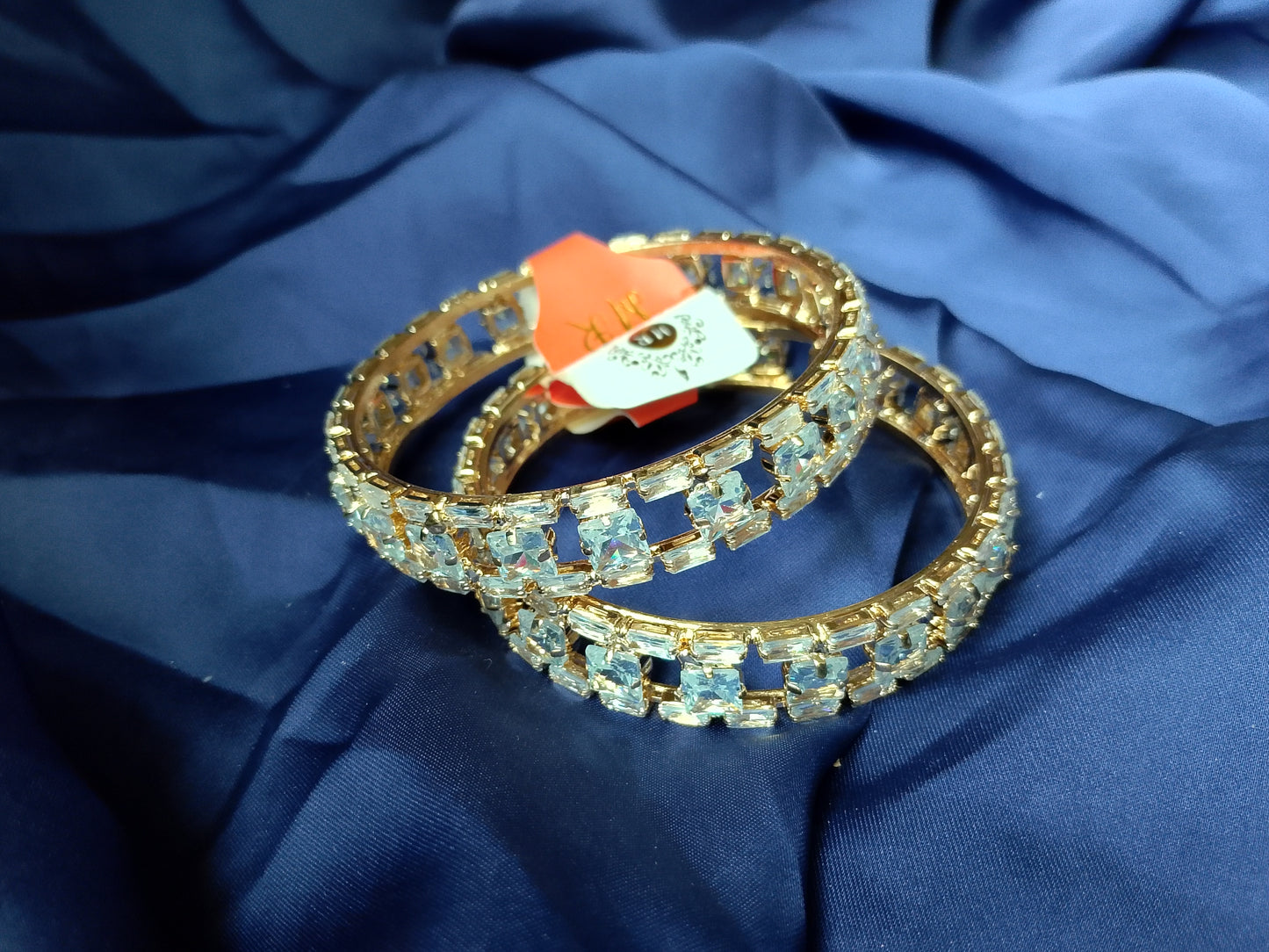 The Luxe Baguette & Pave Crystal Bangle Duo - Rose Gold