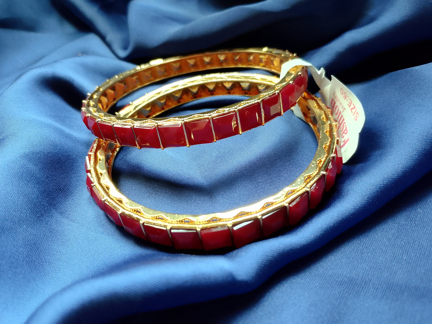 The Bold Square Stone Statement Bangle Duo