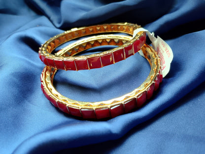 The Bold Square Stone Statement Bangle Duo