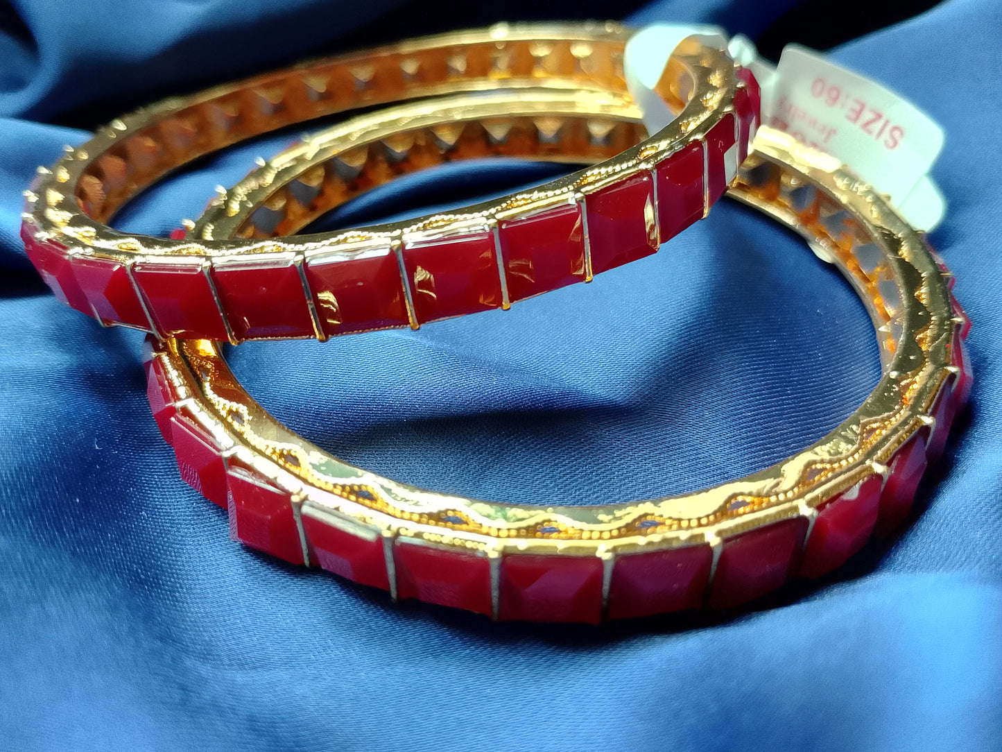 The Bold Square Stone Statement Bangle Duo