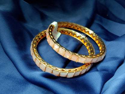 The Bold Square Stone Statement Bangle Duo