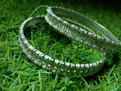 Intricate Filigree Texture Bangle (Set of 2)