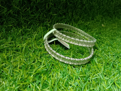 Intricate Filigree Texture Bangle (Set of 2)