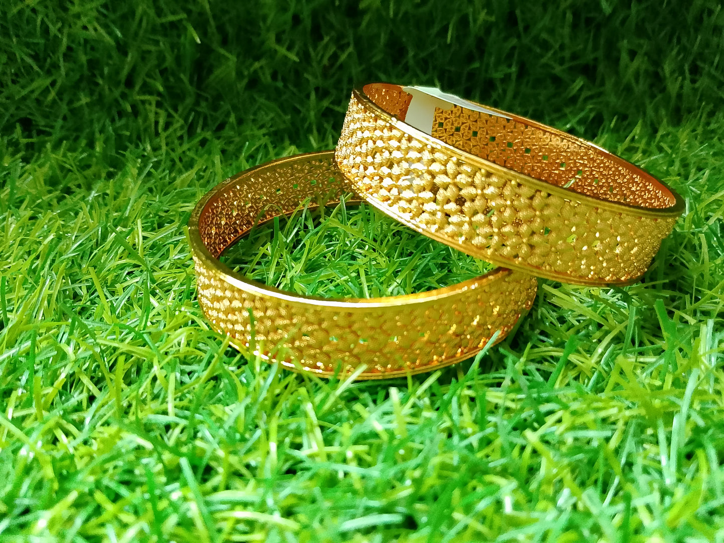 Bold Gold-Tone Stacking Bangles (Set of 2