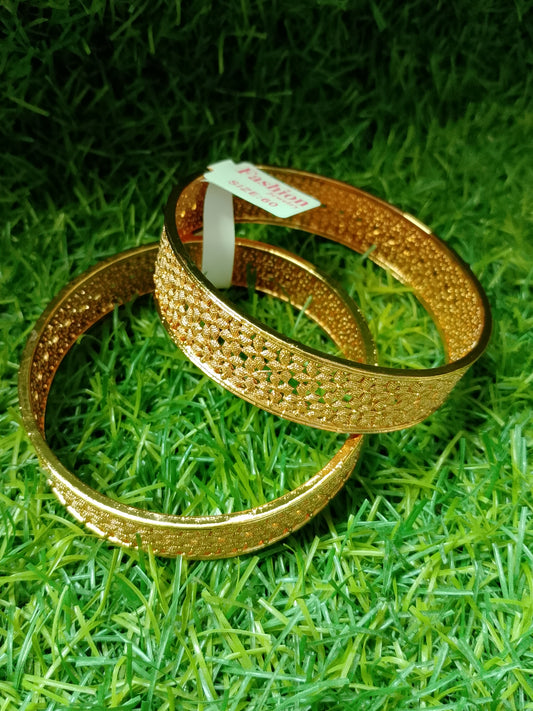 Bold Gold-Tone Stacking Bangles (Set of 2