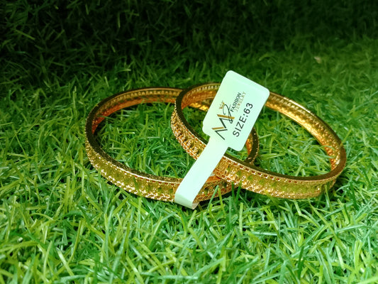 High-Shine Textured Gold Stacking Bangles