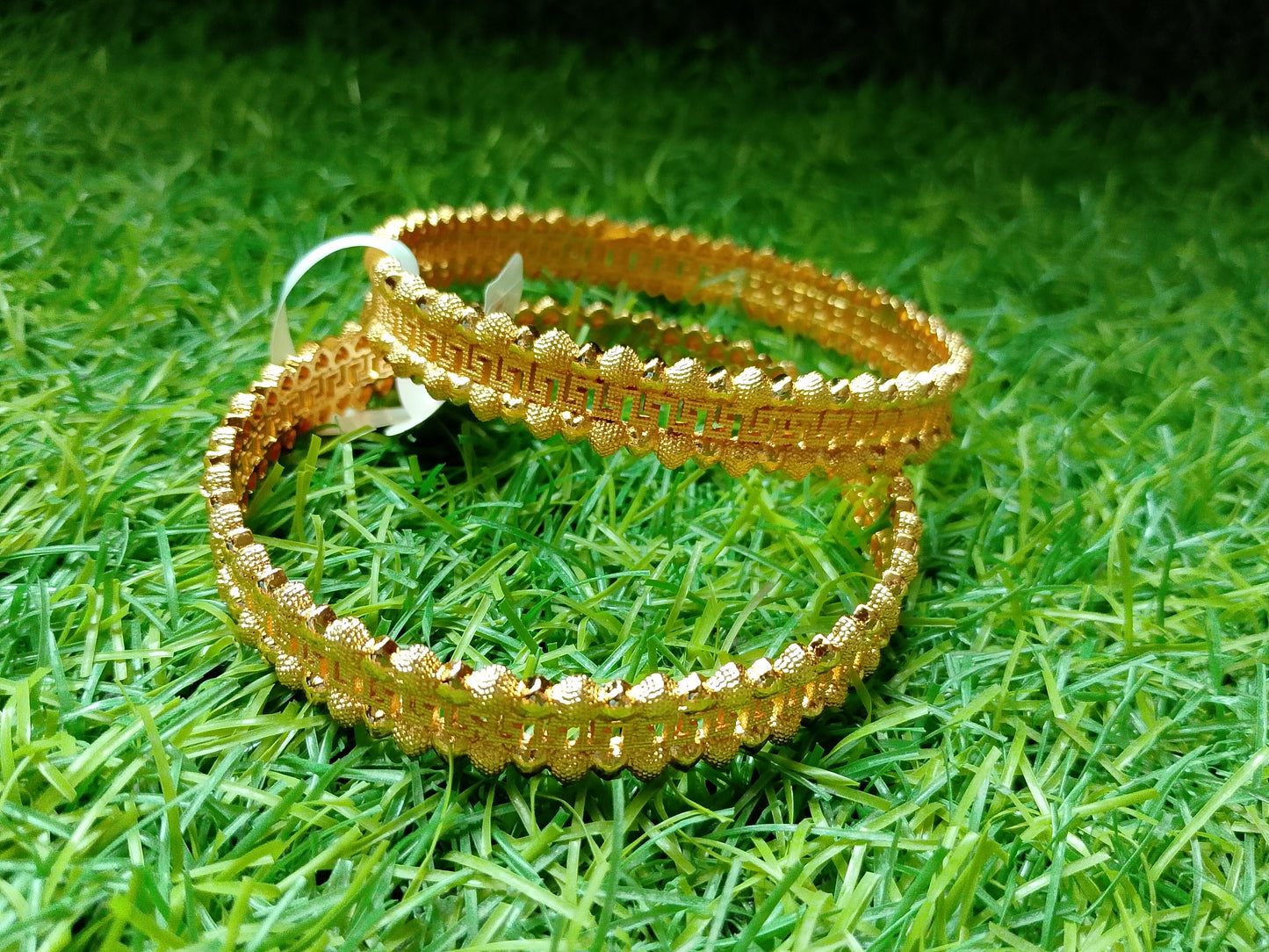 Intricate Filigree Texture Bangle (Set of 2)