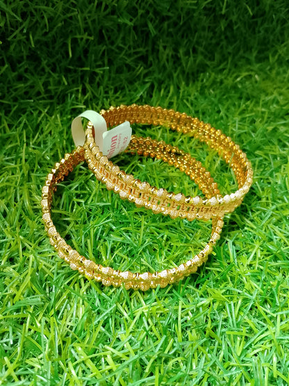 Intricate Filigree Texture Bangle (Set of 2)