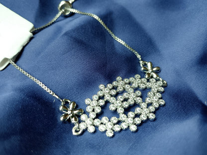 The Sparkling Crystal Flower Mesh Bracelet