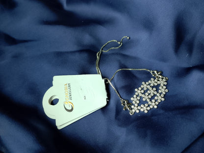 The Sparkling Crystal Flower Mesh Bracelet