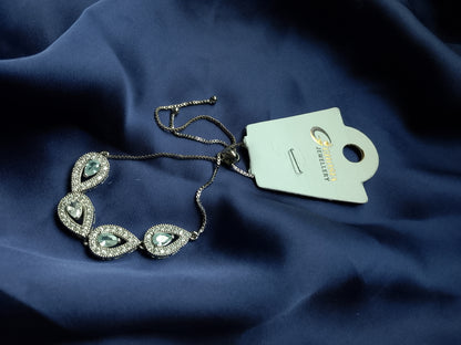 Pear-Cut Crystal Teardrop Slider Bracelet