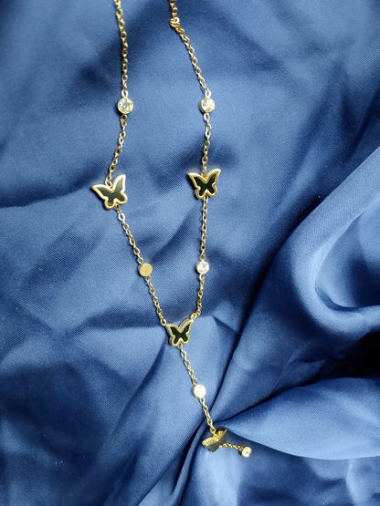 Classic Beaded Chain with Rose Pendant Necklace