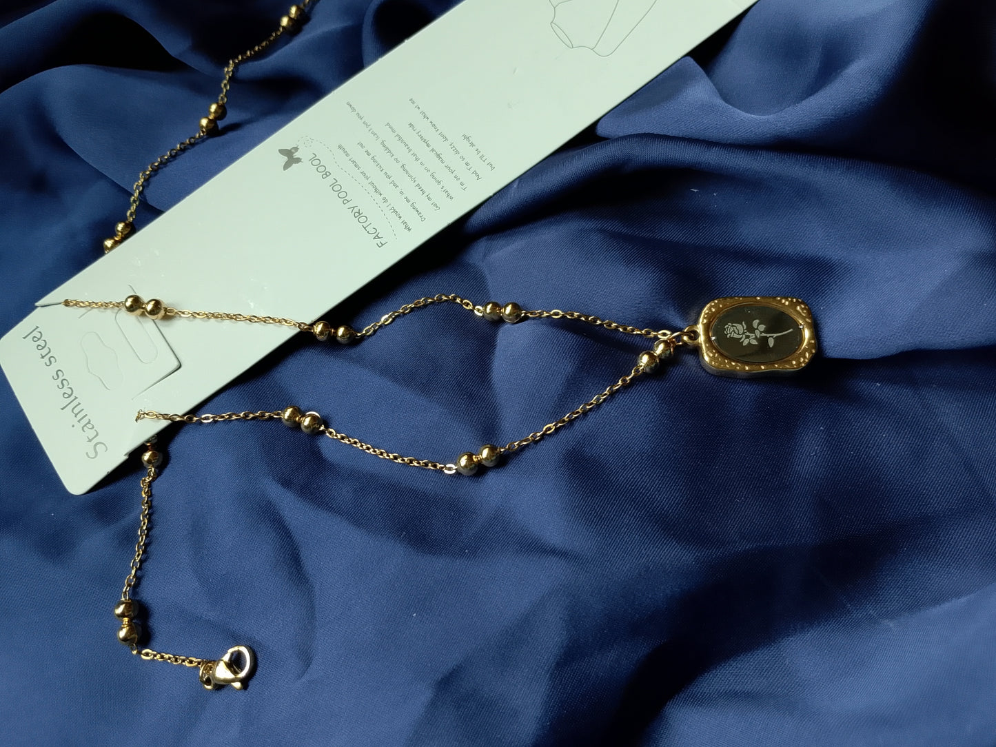 Vintage Rose Pendant Necklace