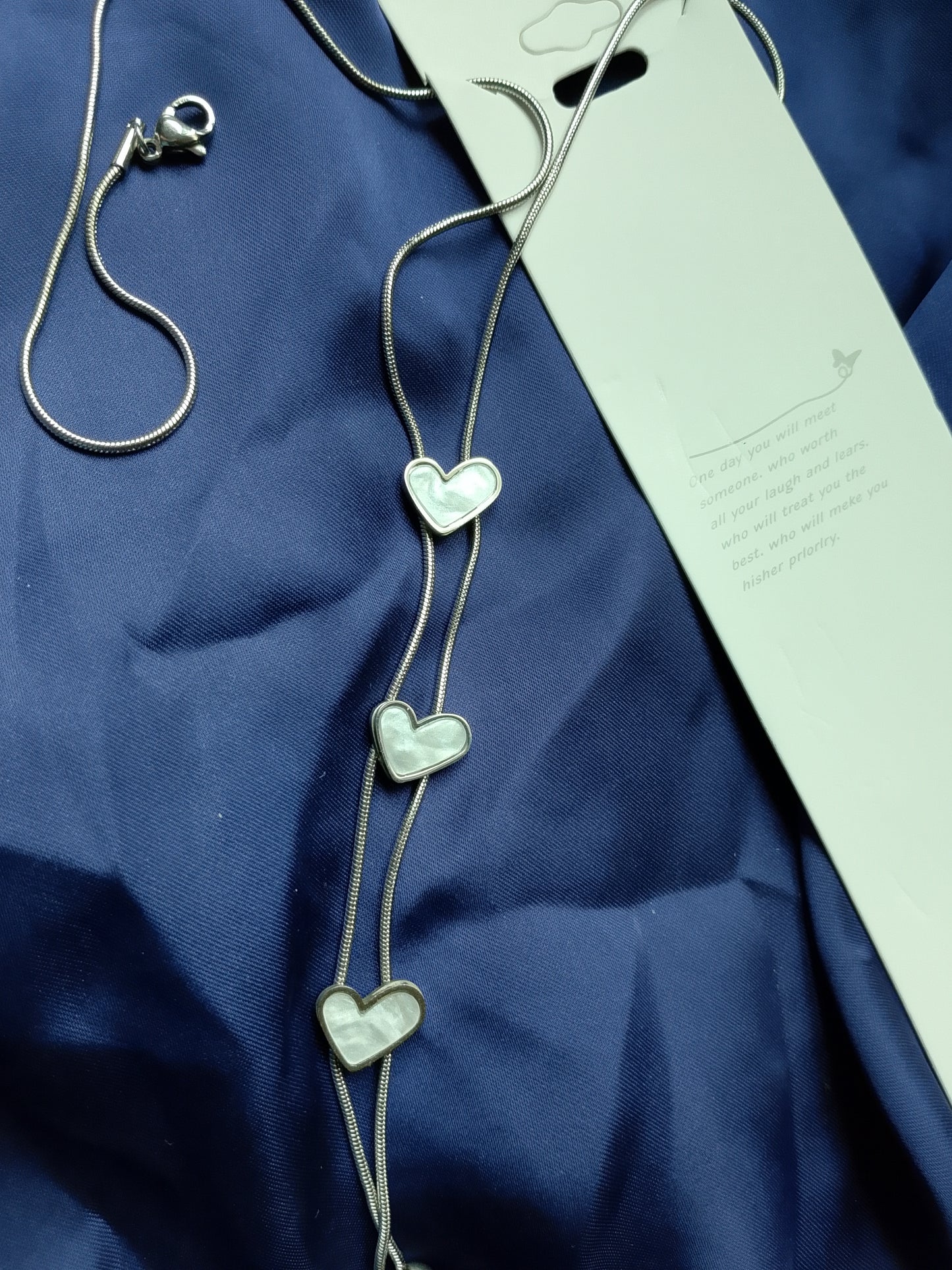 Elegant Triple Heart Pendant Necklace