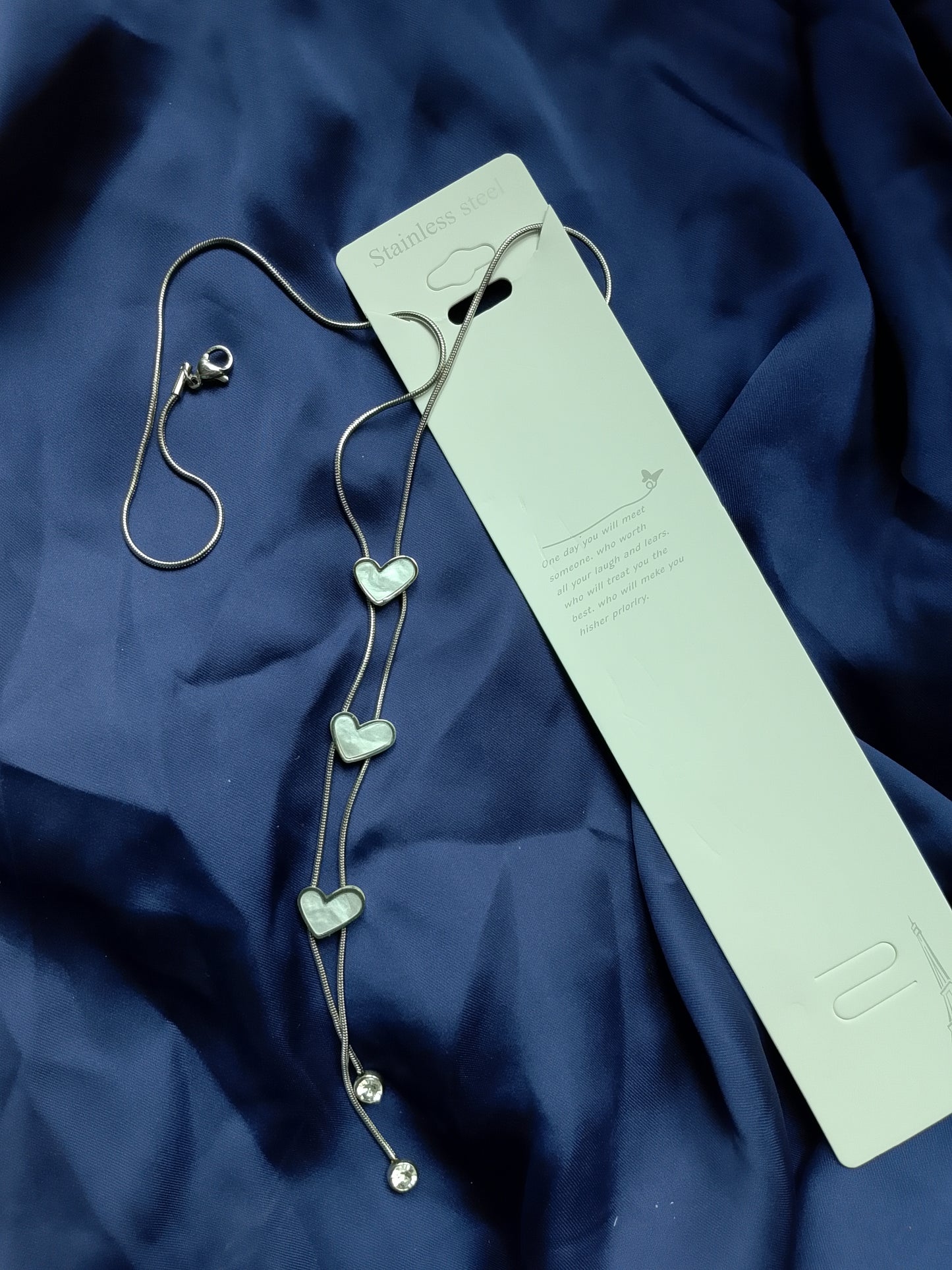 Elegant Triple Heart Pendant Necklace