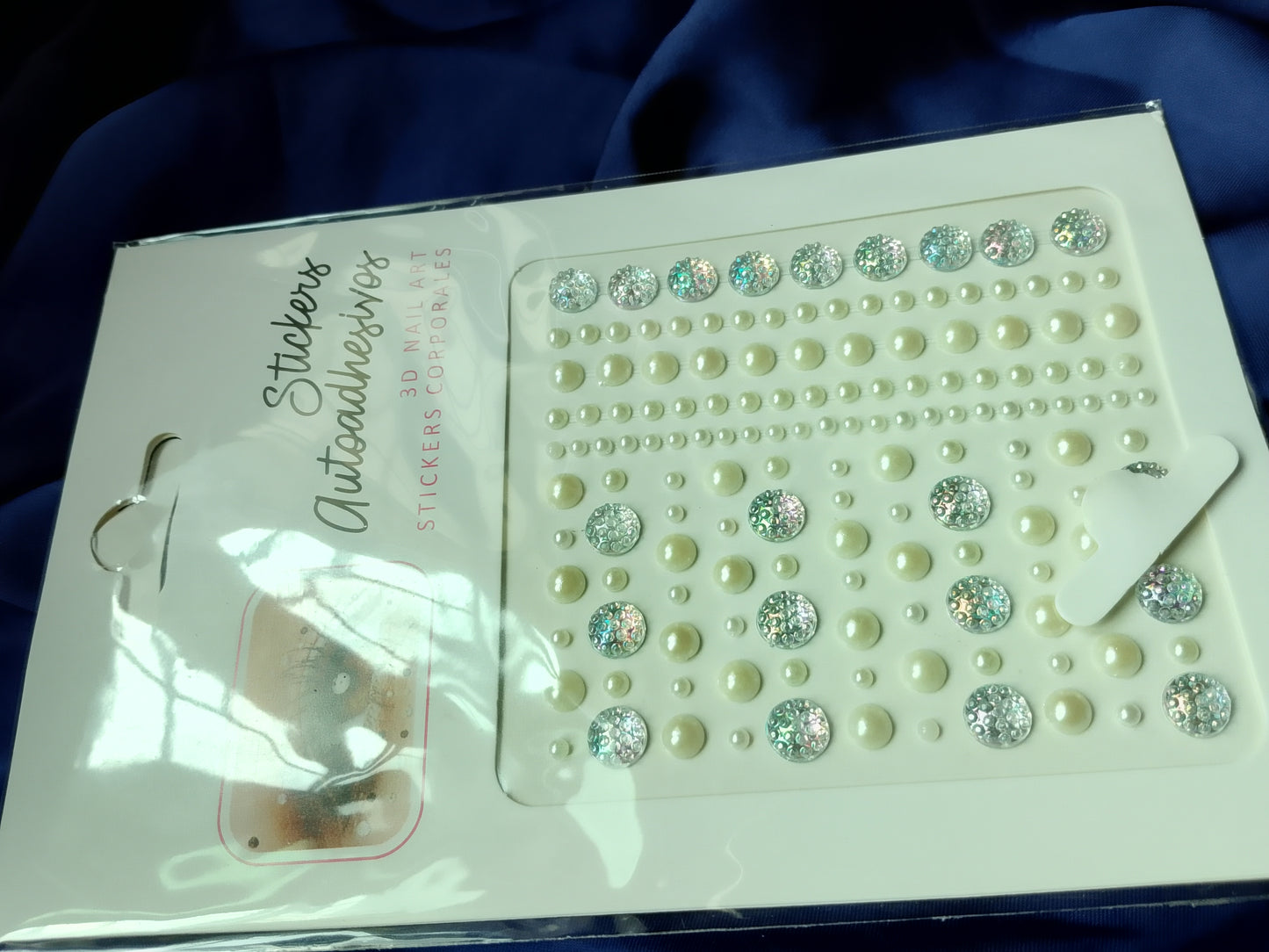 3D Self-Adhesive Pearls & Glitter Stickers for Nail Art and Body