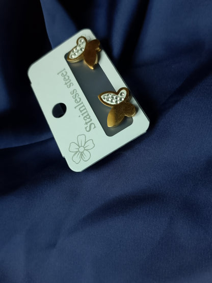 Dazzling Crystal Pavé Stainless Steel Stud Earrings