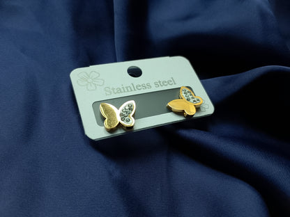 Dazzling Crystal Pavé Stainless Steel Stud Earrings