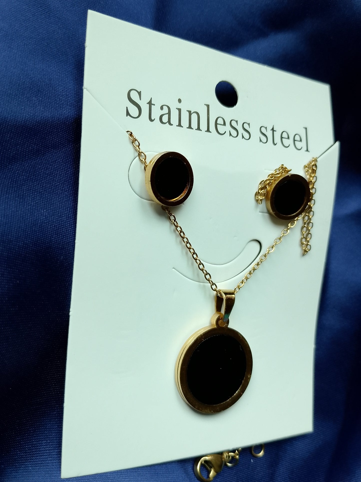 Stainless Steel Necklace & Stud Earrings Set