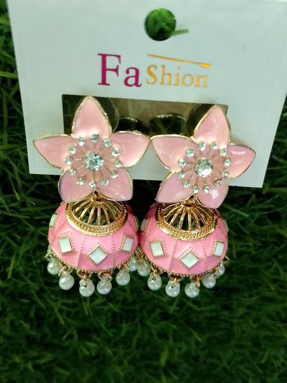 Jhumka Earrings, Flower style