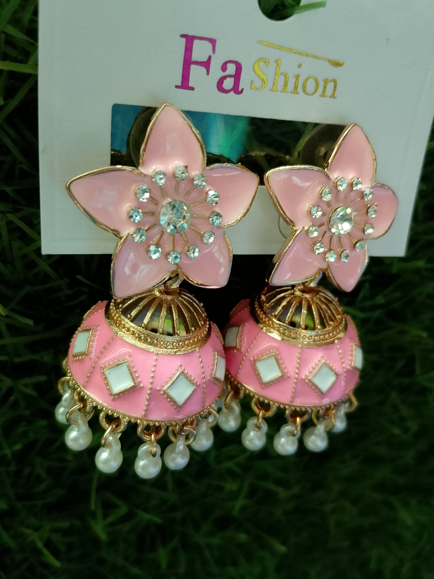 Jhumka Earrings, Flower style