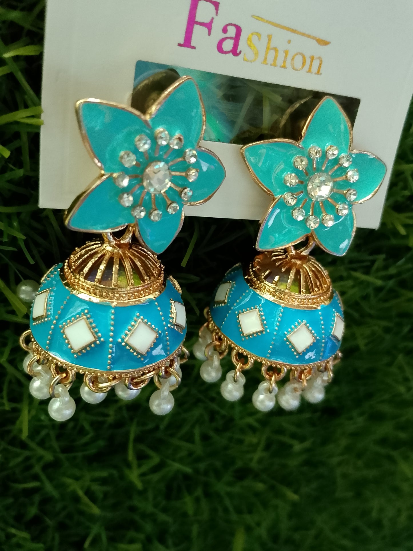 Jhumka Earrings, Flower style