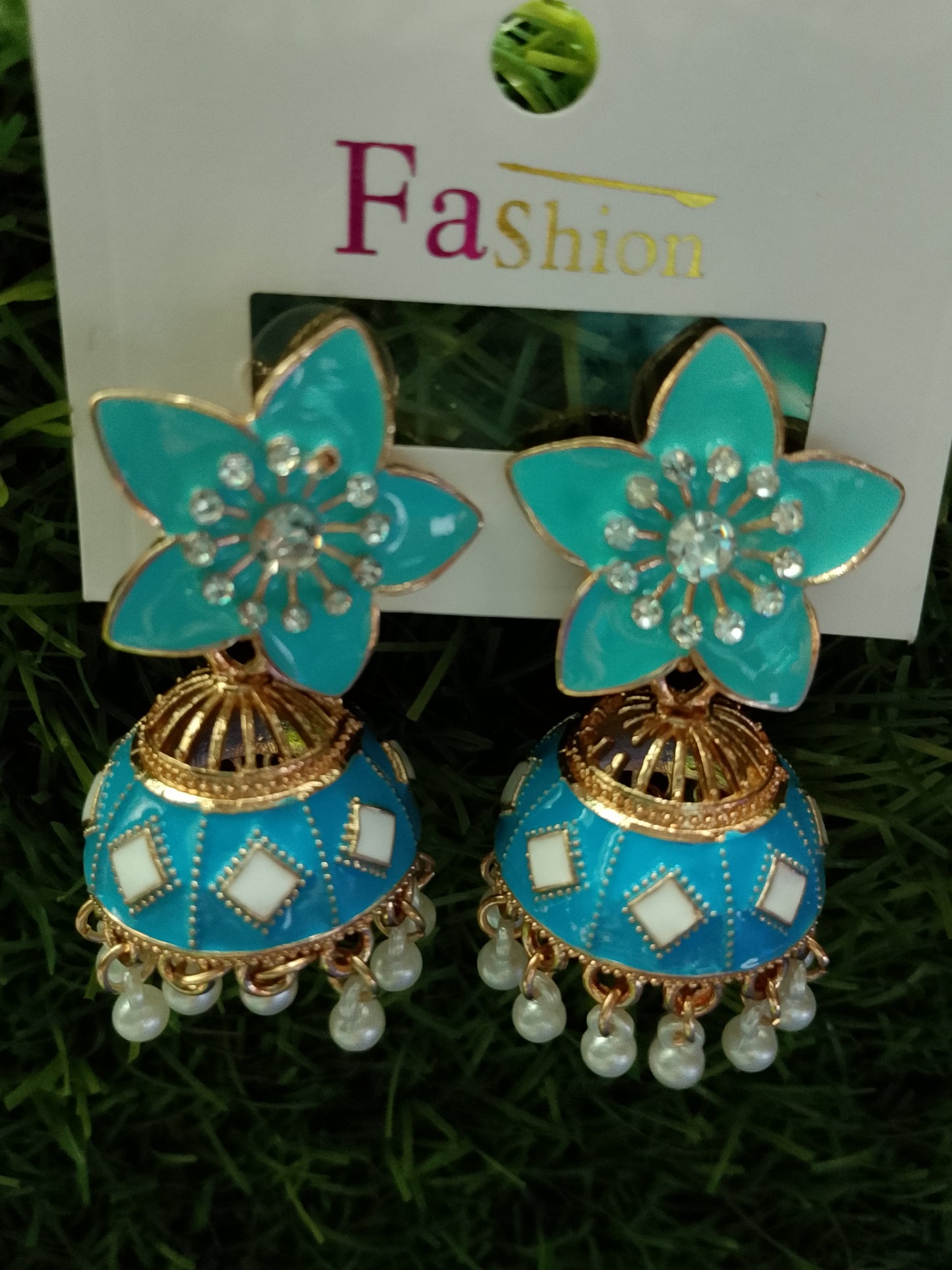 Jhumka Earrings, Flower style